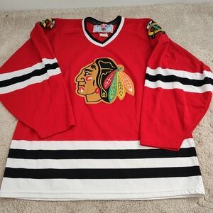 Vintage 80's/90's CCM NHL Chicago Blackhawks V-Neck Pullover Jersey, Excellent